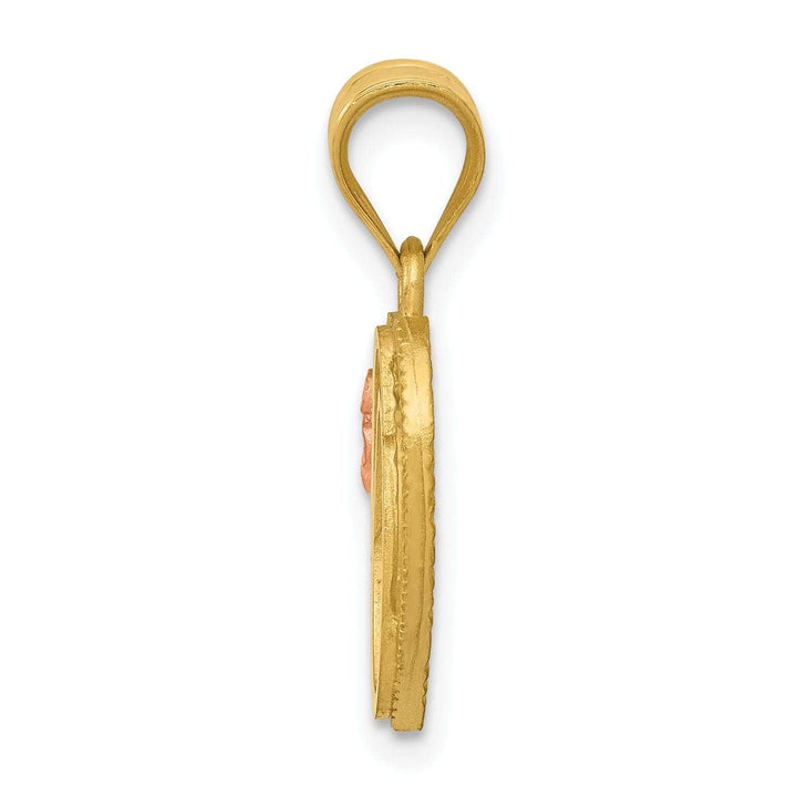 Lovely Rita's Pendants & Charms 14k Two Tone Gold Heart Flower Design Script Letter O Initial Charm Pendant