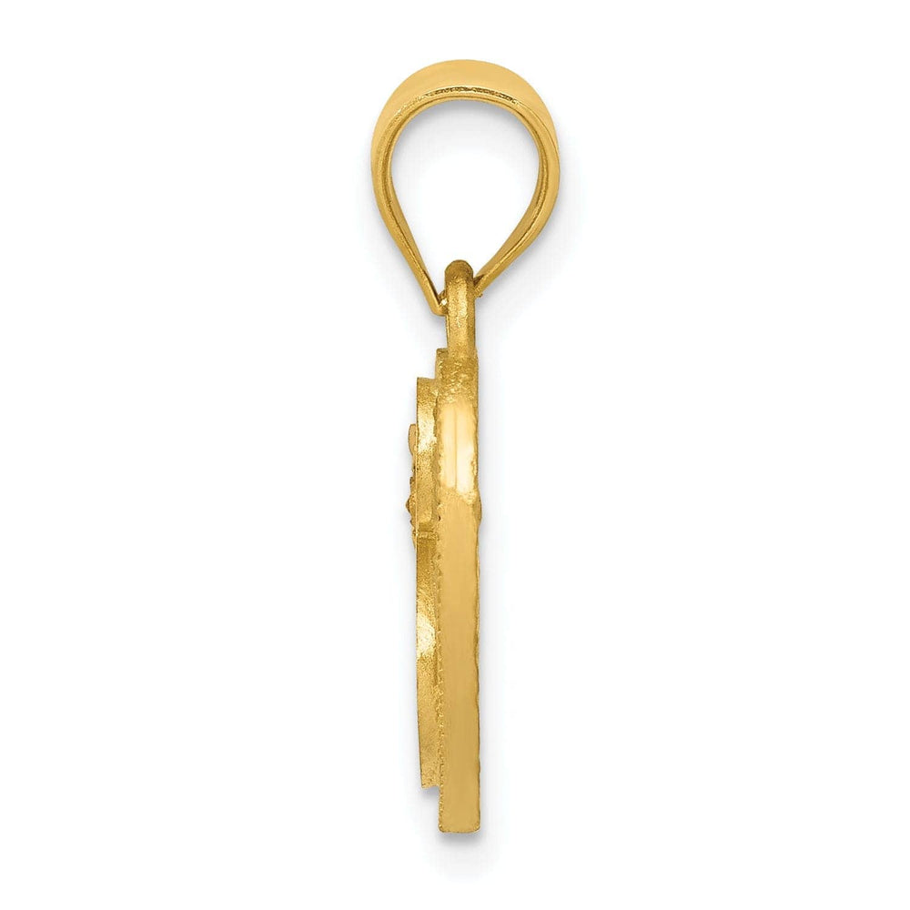 Lovely Rita's Pendants & Charms 14k Two Tone Gold Heart Flower Design Script Letter S Initial Charm Pendant