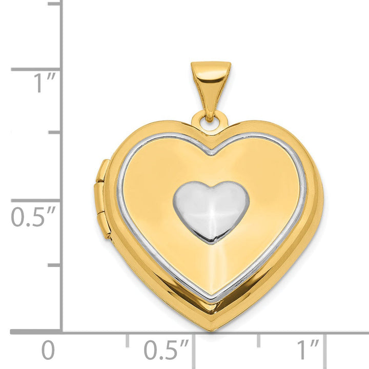 Lovely Rita's Pendants & Charms 14k Two-tone Gold Heart Locket Pendant
