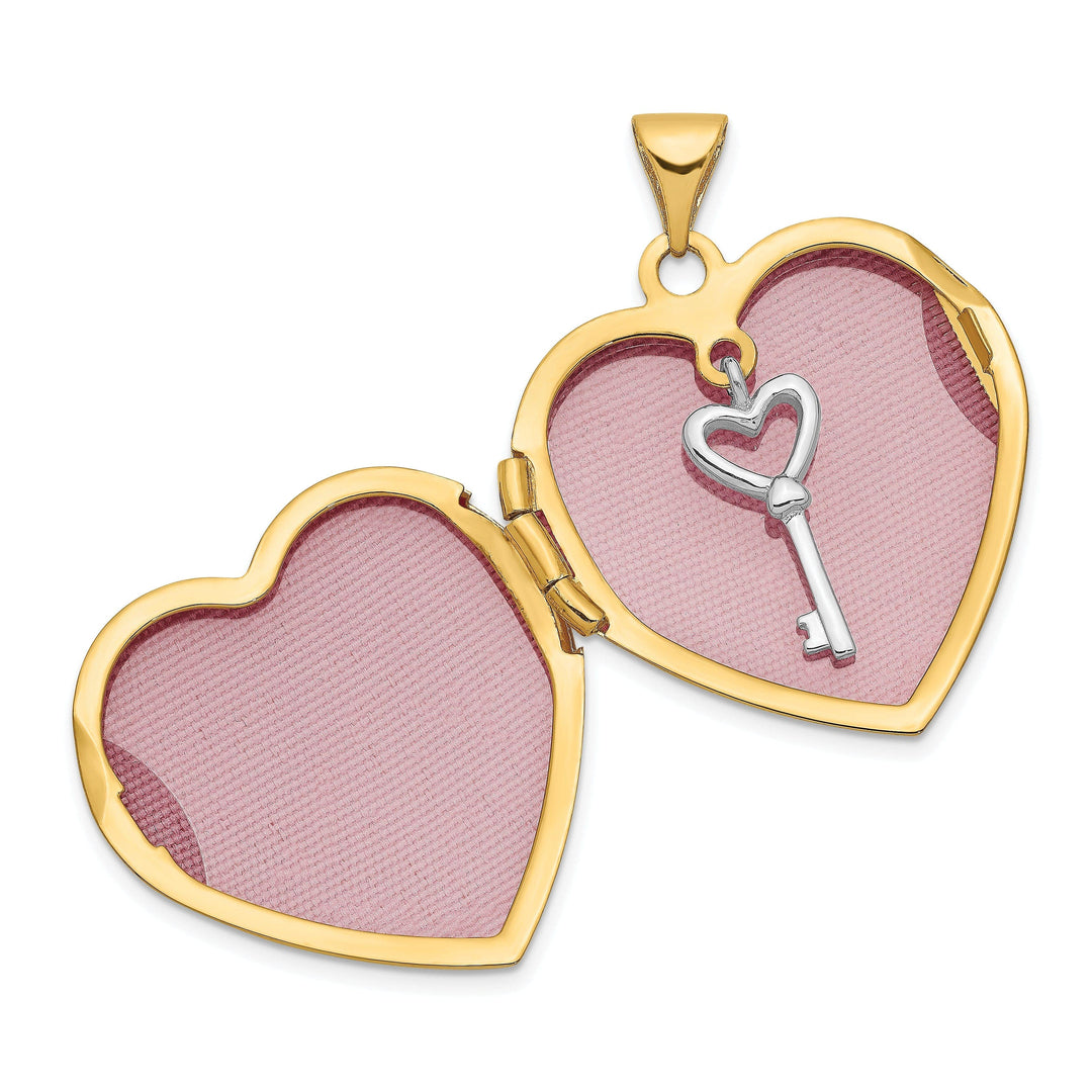 Lovely Rita's Pendants & Charms 14k Two-tone Gold Heart Locket Pendant