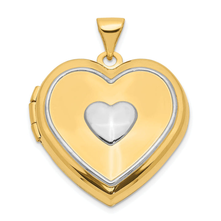 Lovely Rita's Pendants & Charms 14k Two-tone Gold Heart Locket Pendant