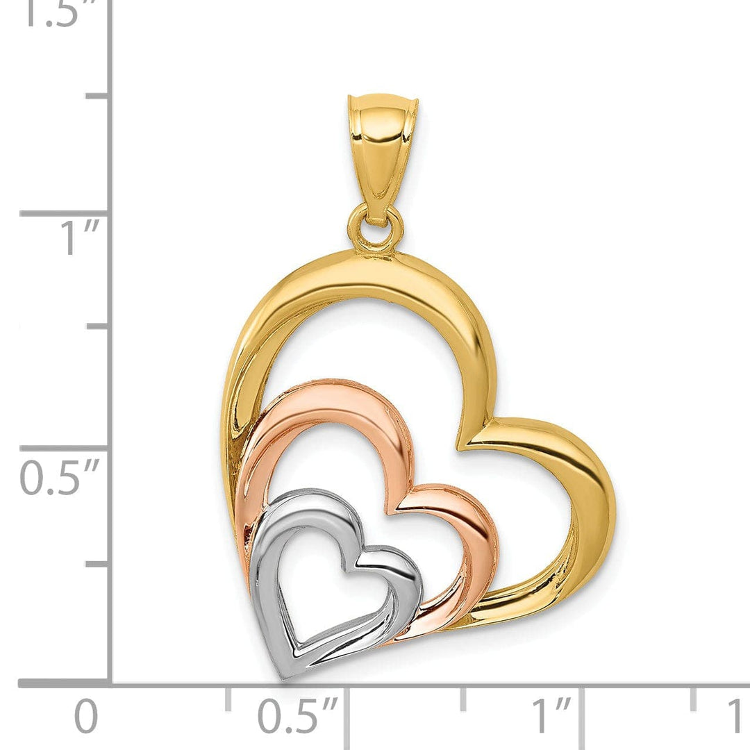 Lovely Rita's Pendants & Charms 14k Two Tone Gold Heart Pendant