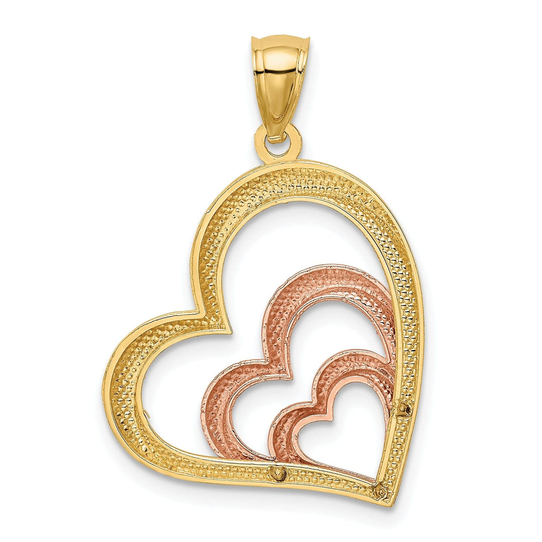 Lovely Rita's Pendants & Charms 14k Two Tone Gold Heart Pendant