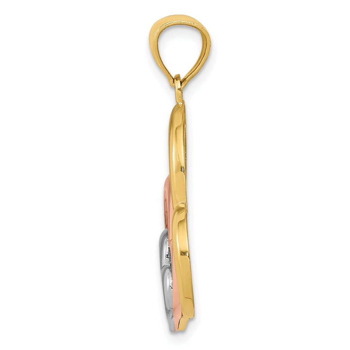 Lovely Rita's Pendants & Charms 14k Two Tone Gold Heart Pendant