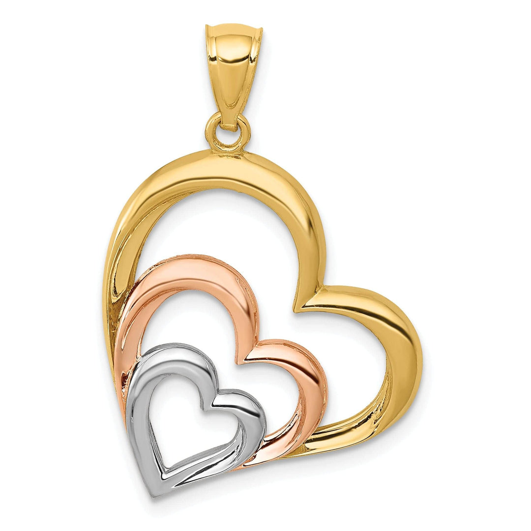Lovely Rita's Pendants & Charms 14k Two Tone Gold Heart Pendant