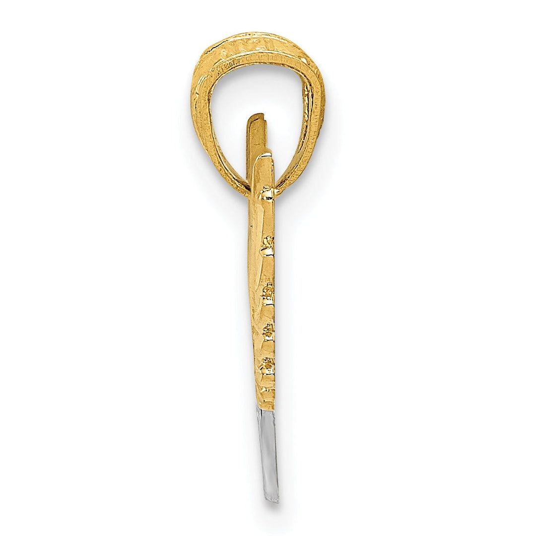 Lovely Rita's Pendants & Charms 14k Two Tone Gold Heart with Wings Charm Pendant