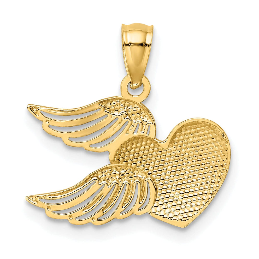 Lovely Rita's Pendants & Charms 14k Two Tone Gold Heart with Wings Charm Pendant