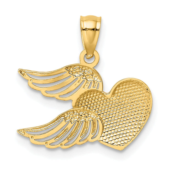Lovely Rita's Pendants & Charms 14k Two Tone Gold Heart with Wings Charm Pendant