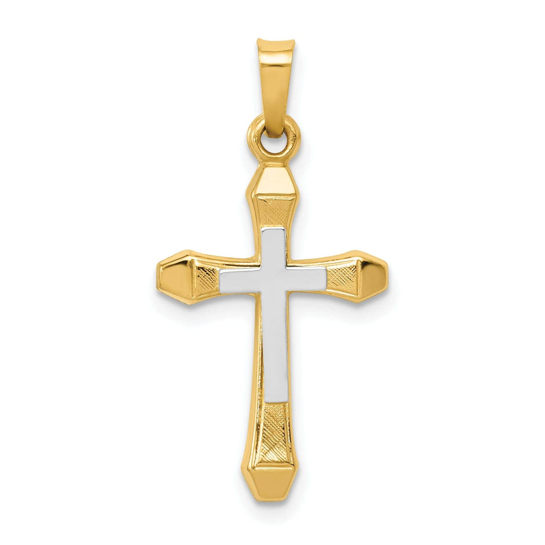 Lovely Rita's Pendants & Charms 14k Two-tone Gold Hollow Cross Pendant