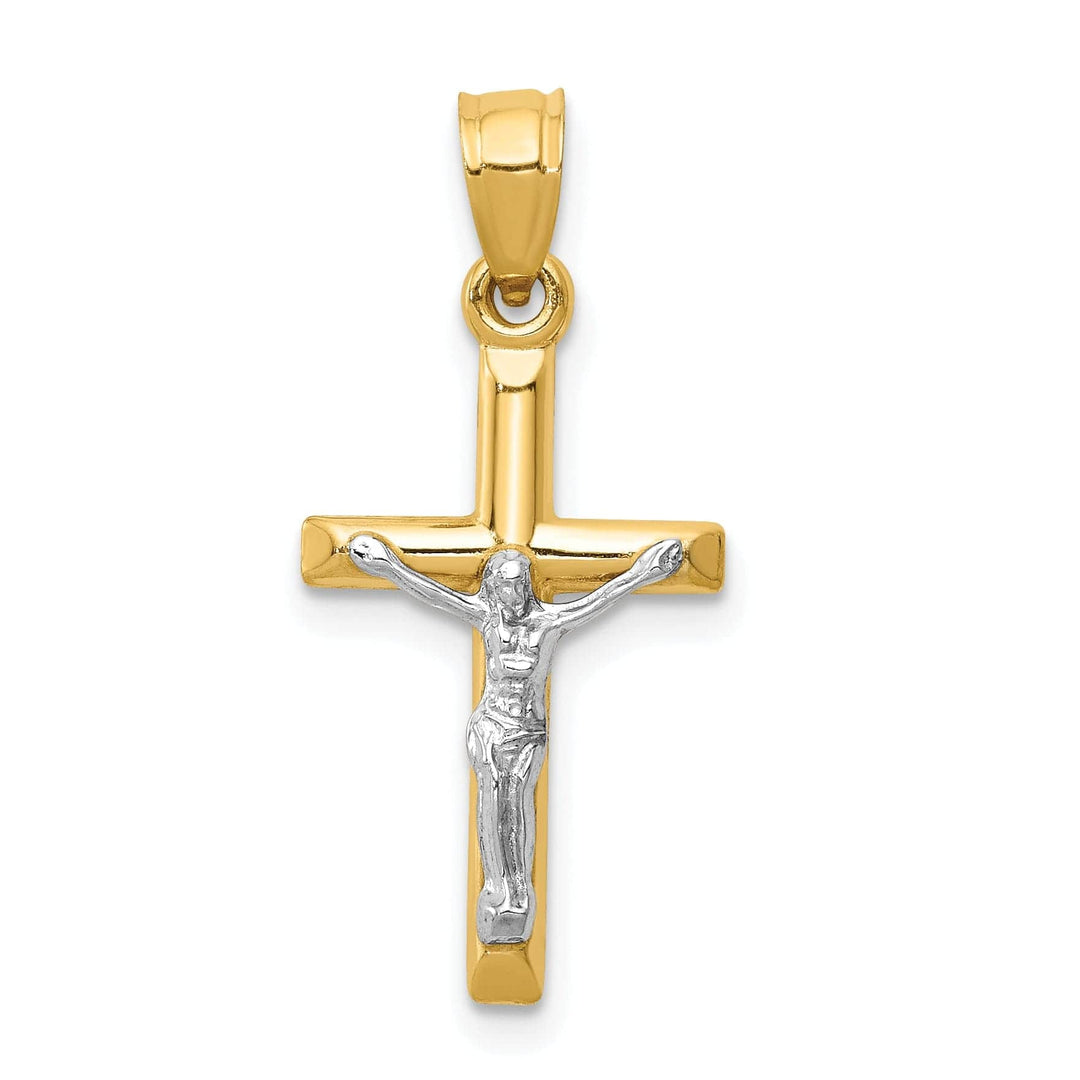 Lovely Rita's Pendants & Charms 14k Two-tone Gold Hollow Crucifix Pendant
