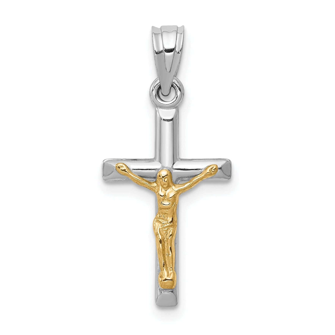 Lovely Rita's Pendants & Charms 14k Two-tone Gold Hollow Crucifix Pendant