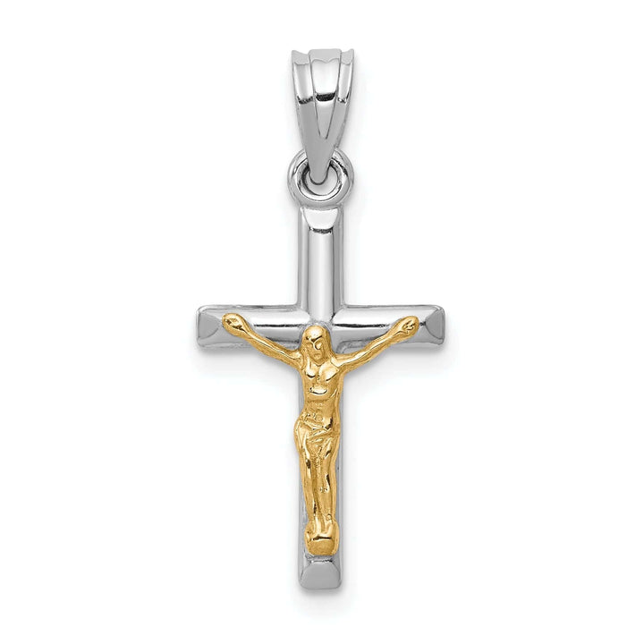 Lovely Rita's Pendants & Charms 14k Two-tone Gold Hollow Crucifix Pendant