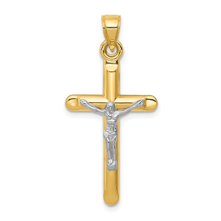 Lovely Rita's Pendants & Charms 14k Two-tone Gold Hollow Crucifix Pendant