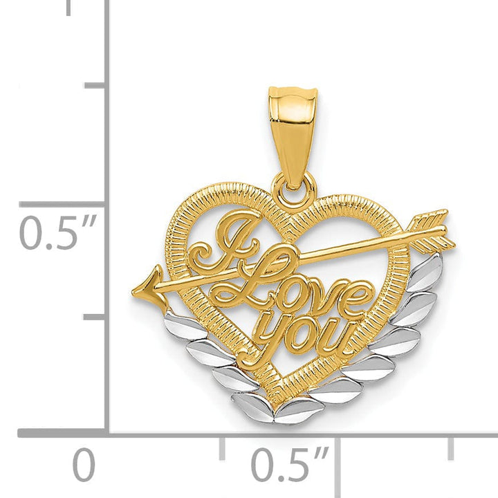 Lovely Rita's Pendants & Charms 14k Two Tone Gold I Love You Heart Pendant
