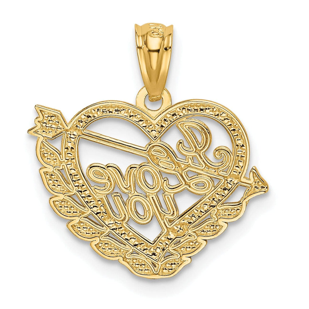 Lovely Rita's Pendants & Charms 14k Two Tone Gold I Love You Heart Pendant