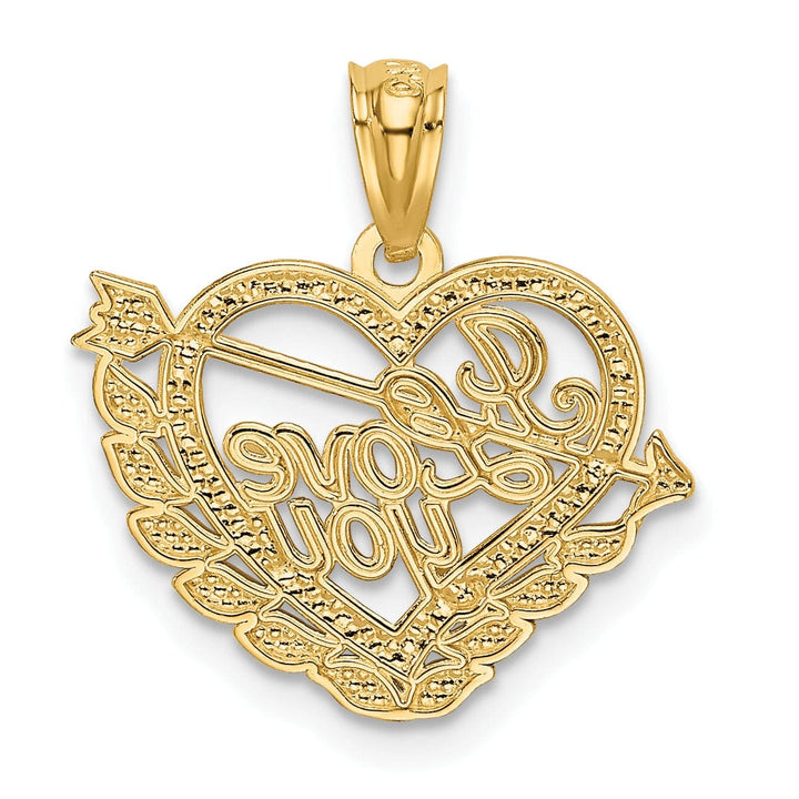 Lovely Rita's Pendants & Charms 14k Two Tone Gold I Love You Heart Pendant