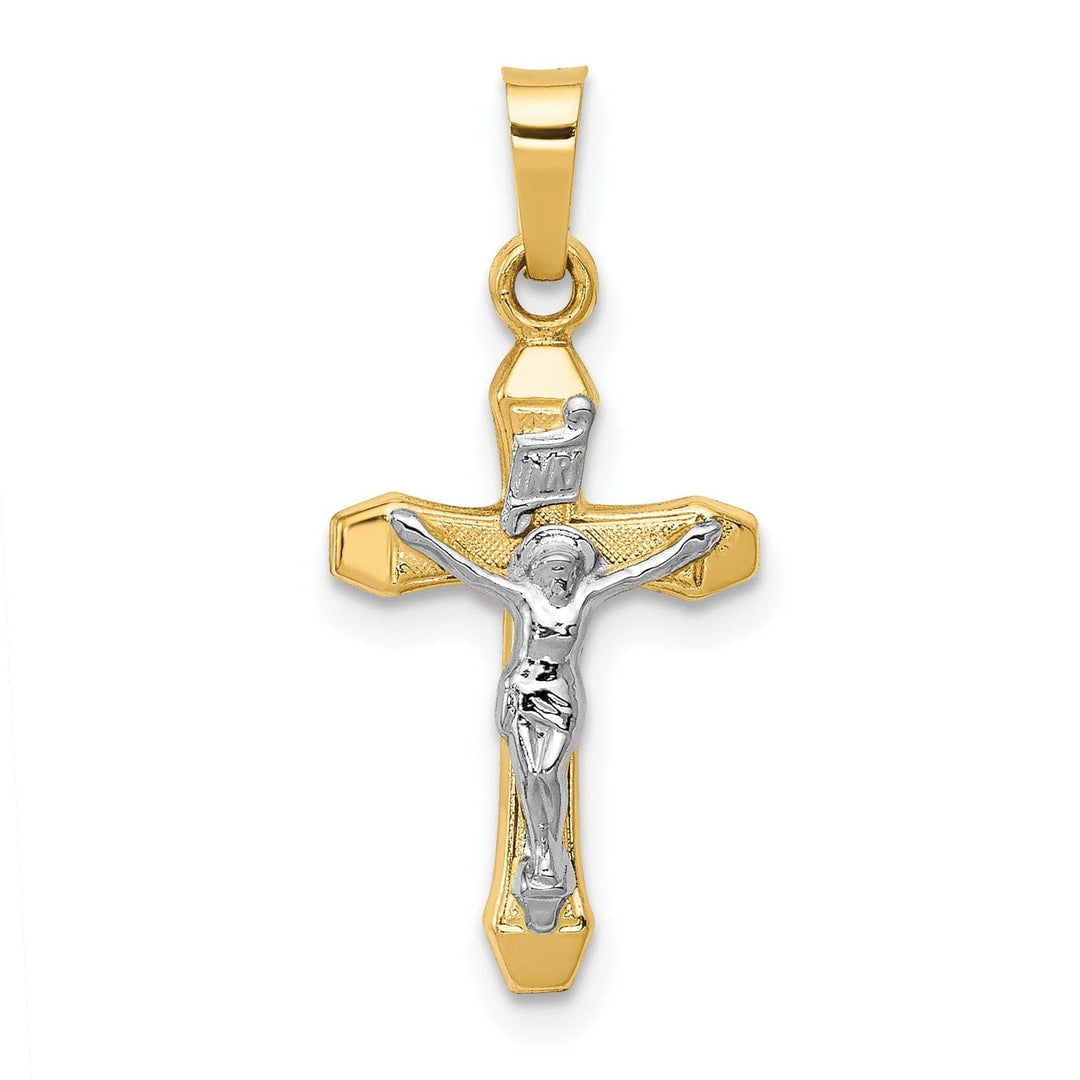 Lovely Rita's Pendants & Charms 14k Two-tone Gold INRI Hollow Crucifix Pendant