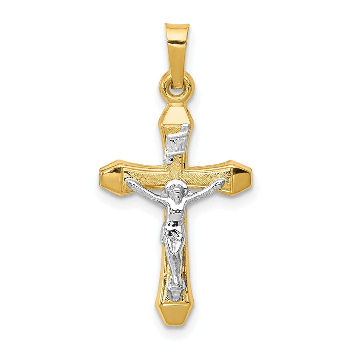 Lovely Rita's Pendants & Charms 14k Two-tone Gold INRI Hollow Crucifix Pendant
