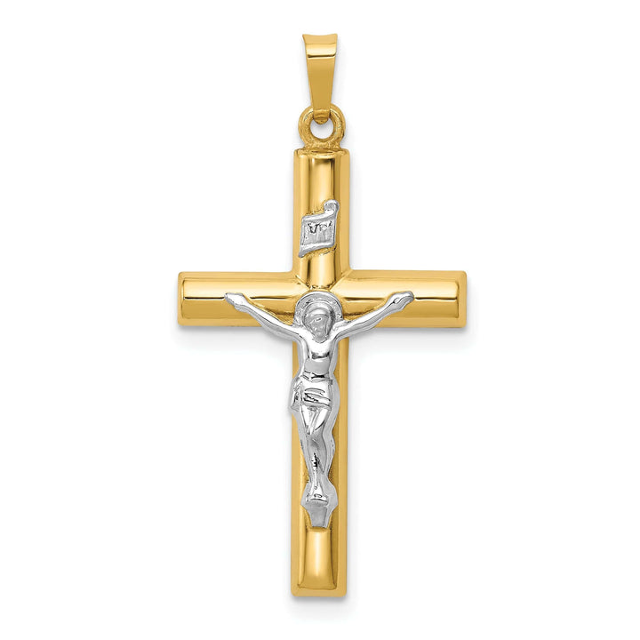 Lovely Rita's Pendants & Charms 14k Two-tone Gold INRI Hollow Crucifix Pendant