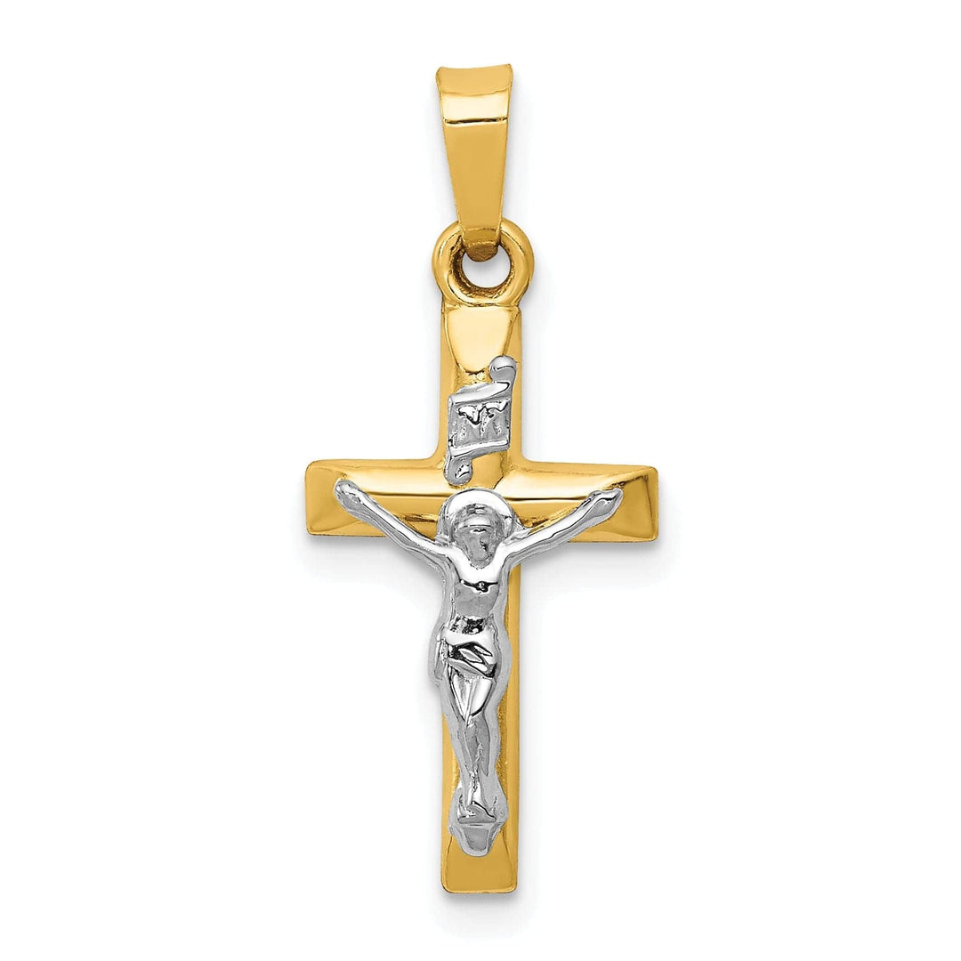 Lovely Rita's Pendants & Charms 14k Two-tone Gold INRI Hollow Crucifix Pendant