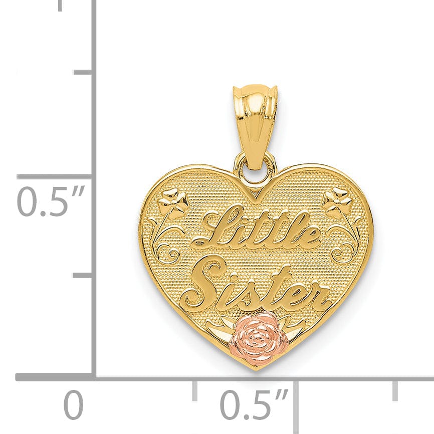 Lovely Rita's Pendants & Charms 14k Two Tone Gold Little Sister Heart Pendant