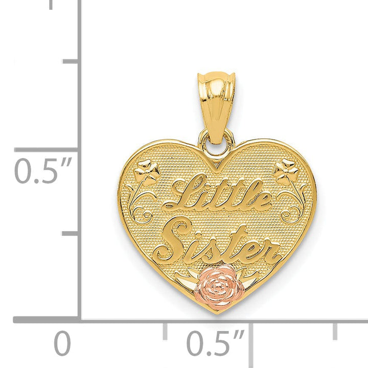 Lovely Rita's Pendants & Charms 14k Two Tone Gold Little Sister Heart Pendant