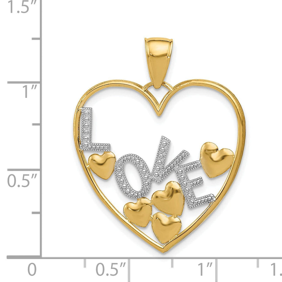 Lovely Rita's Pendants & Charms 14K Two Tone Gold Love Floating Hearts Pendant