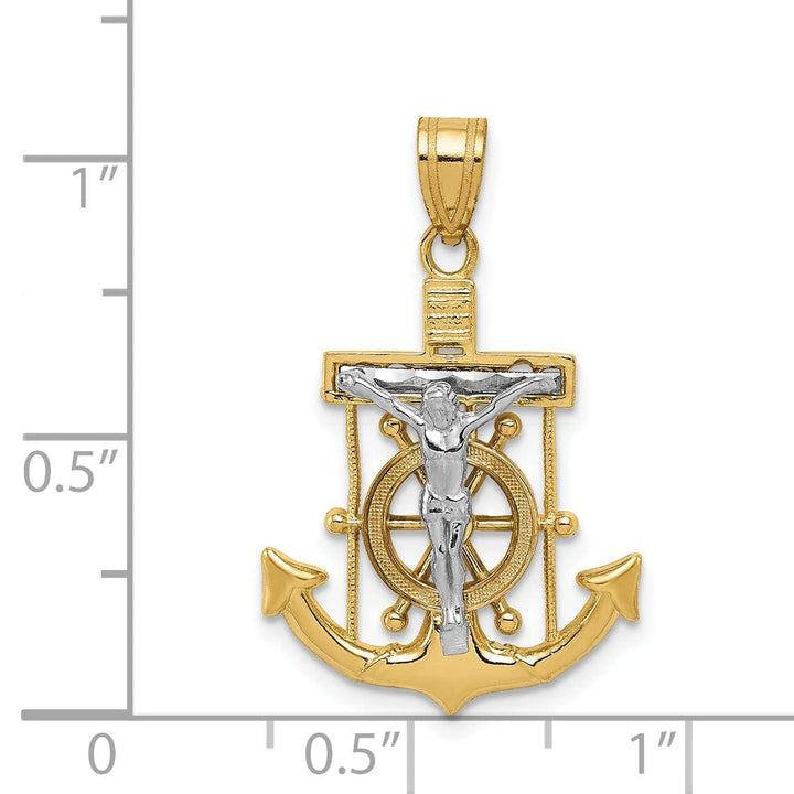 Lovely Rita's Pendants & Charms 14k Two tone Gold Mariner's Cross Pendant