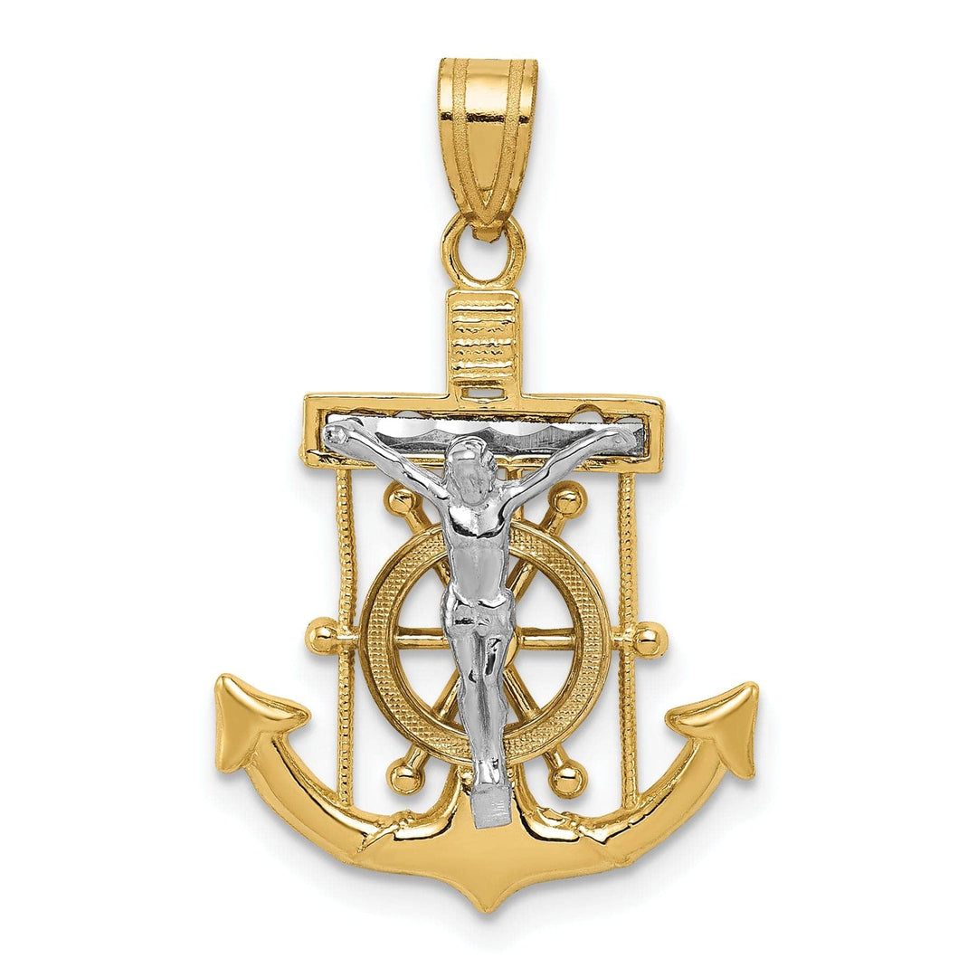 Lovely Rita's Pendants & Charms 14k Two tone Gold Mariner's Cross Pendant