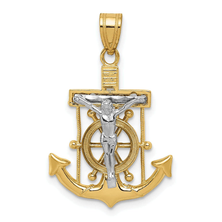 Lovely Rita's Pendants & Charms 14k Two tone Gold Mariner's Cross Pendant