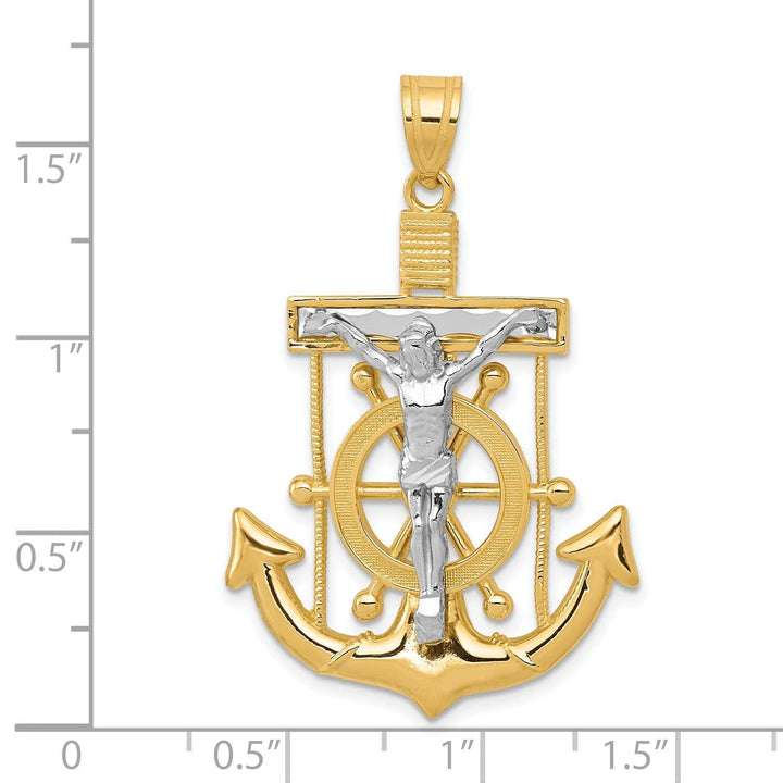 Lovely Rita's Pendants & Charms 14k Two tone Gold Mariner's Cross Pendant