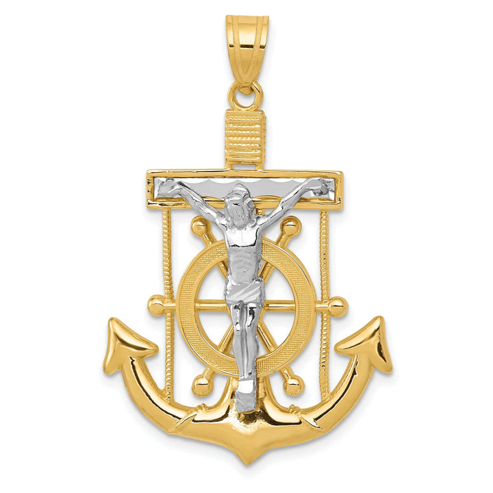 Lovely Rita's Pendants & Charms 14k Two tone Gold Mariner's Cross Pendant