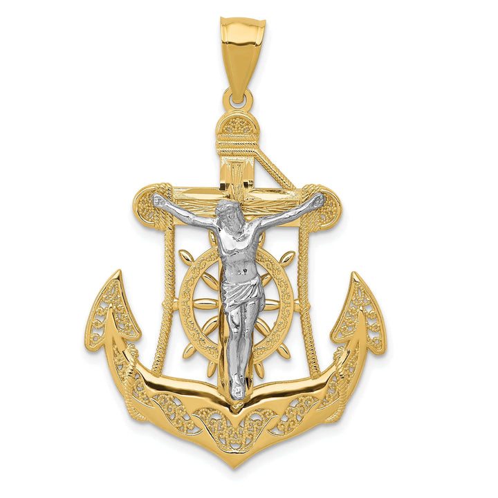 Lovely Rita's Pendants & Charms 14k Two tone Gold Mariner's Cross Pendant