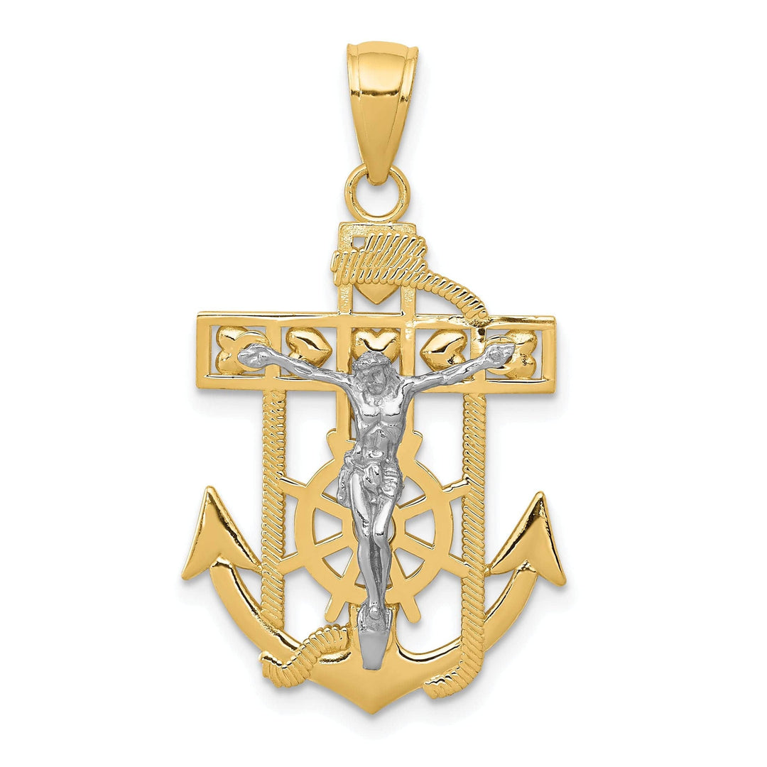 Lovely Rita's Pendants & Charms 14k Two tone Gold Mariner's Crucifix Pendant