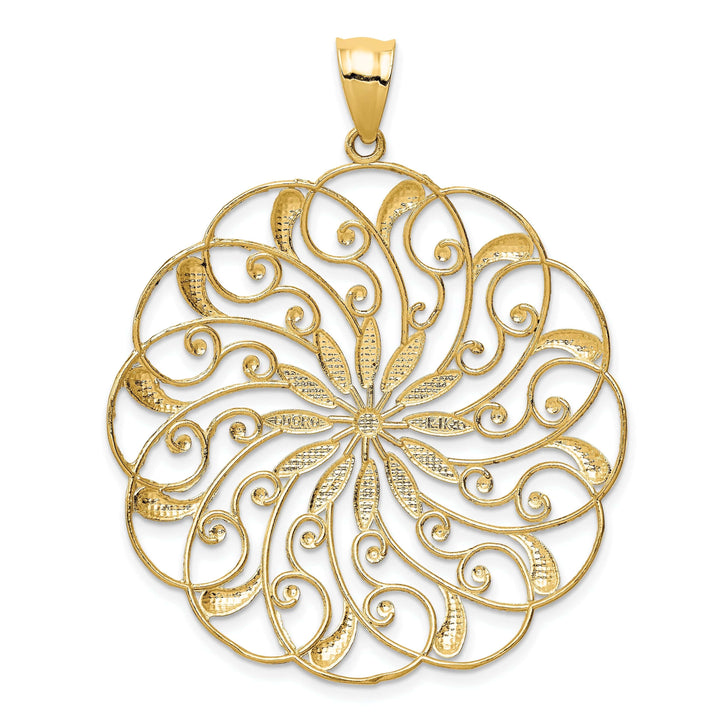 Lovely Rita's Pendants & Charms 14k Two Tone Gold Meridian Swirl Circle Pendant