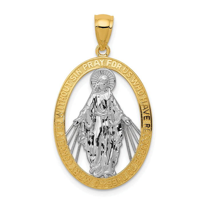Lovely Rita's Pendants & Charms 14k Two Tone Gold Miraculous Medal Pendant