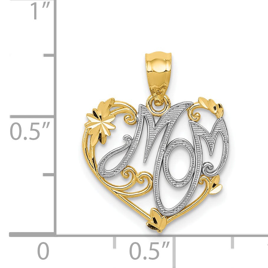 Lovely Rita's Pendants & Charms 14k Two Tone Gold Mom Charm Pendant