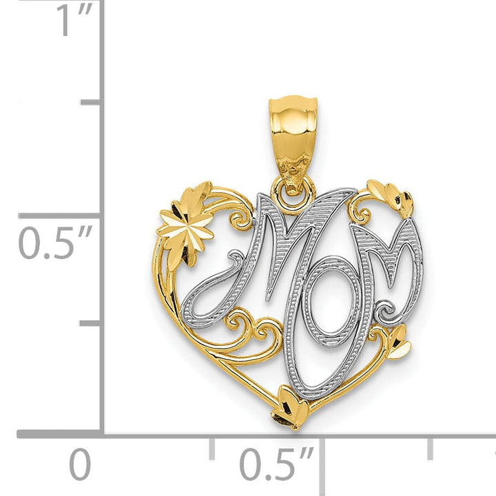 Lovely Rita's Pendants & Charms 14k Two Tone Gold Mom Charm Pendant