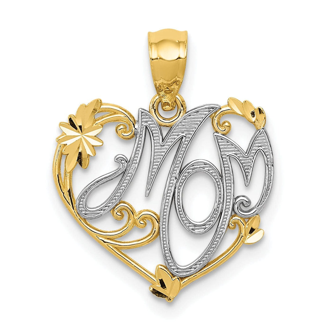 Lovely Rita's Pendants & Charms 14k Two Tone Gold Mom Charm Pendant