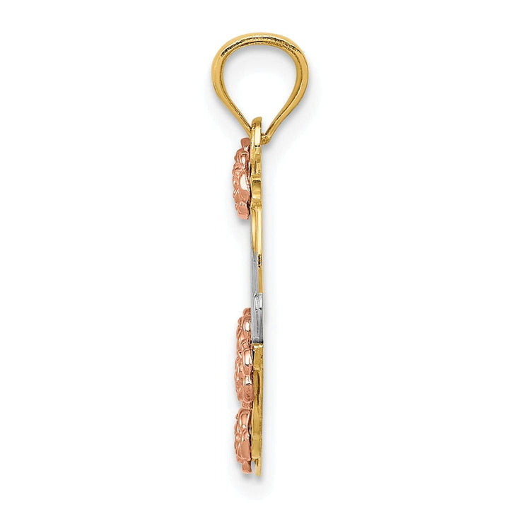 Lovely Rita's Pendants & Charms 14k Two Tone Gold Mom Heart Charm Pendant