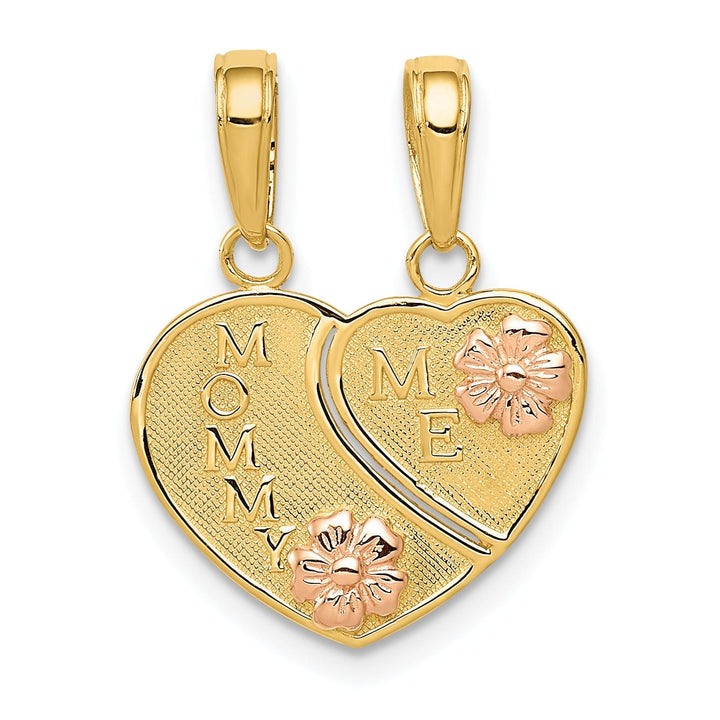 Lovely Rita's Pendants & Charms 14k Two Tone Gold Mommy and Me Heart Pendant