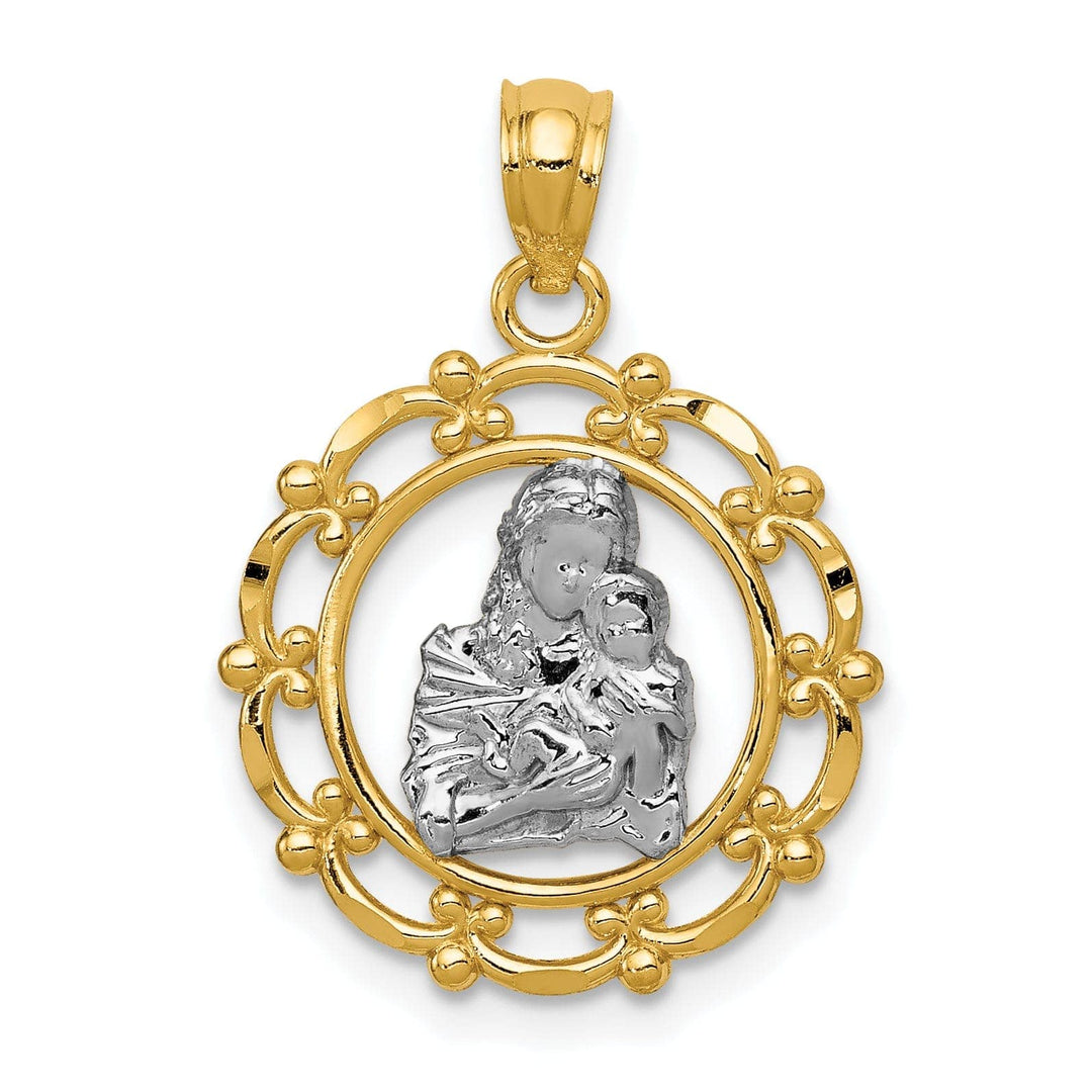 Lovely Rita's Pendants & Charms 14k Two-tone Gold Mother Holding Baby Pendant