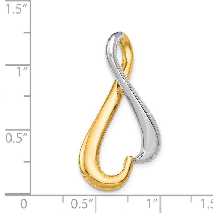 Lovely Rita's Pendants & Charms 14k Two Tone Gold Omega Slide Pendant