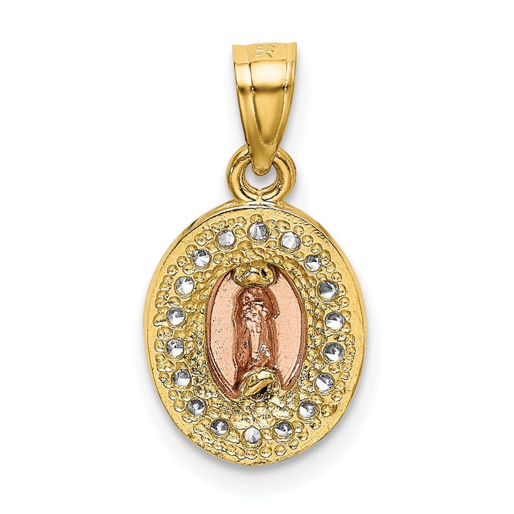 Lovely Rita's Pendants & Charms 14k Two Tone Gold Oval Lady of Guadalupe Charm