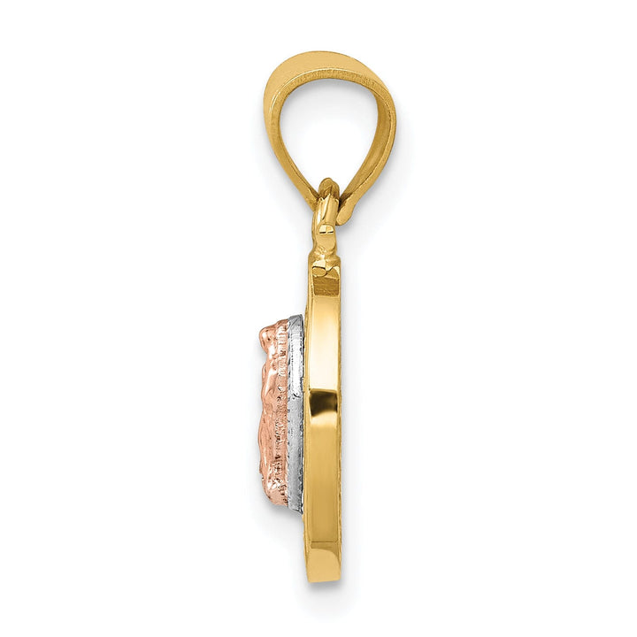 Lovely Rita's Pendants & Charms 14k Two Tone Gold Oval Lady of Guadalupe Charm