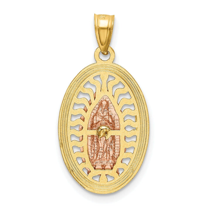 Lovely Rita's Pendants & Charms 14k Two Tone Gold Oval Lady of Guadalupe Charm