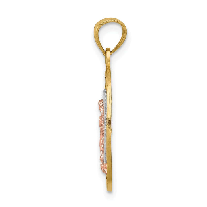 Lovely Rita's Pendants & Charms 14k Two Tone Gold Oval Lady of Guadalupe Charm