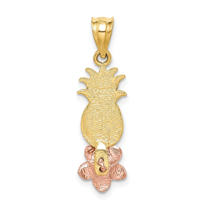 Lovely Rita's Pendants & Charms 14k Two Tone Gold Pineapple Plumeria Pendant