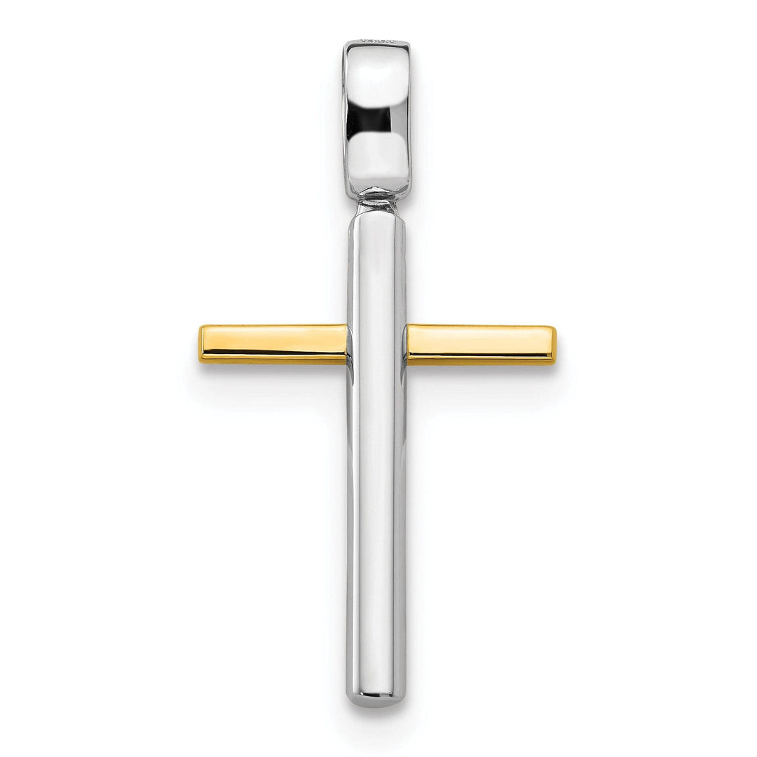 Lovely Rita's Pendants & Charms 14k Two Tone Gold Polish Cross Pendant
