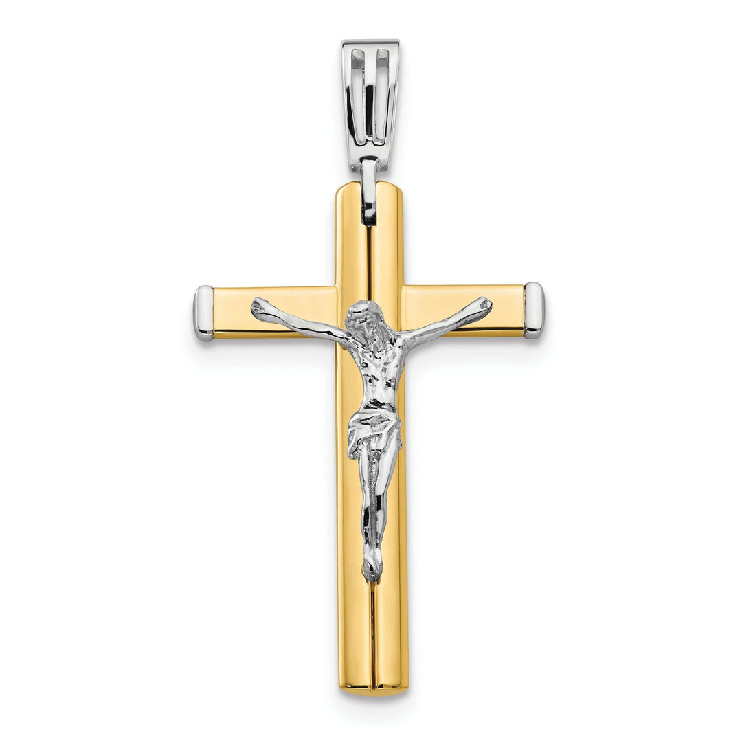 Celebration of Faith Pendants & Charms 14k Two Tone Gold Polish Crucifix Cross Pendant